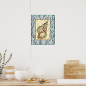 Seashell and Tree Branches Poster (Keuken)