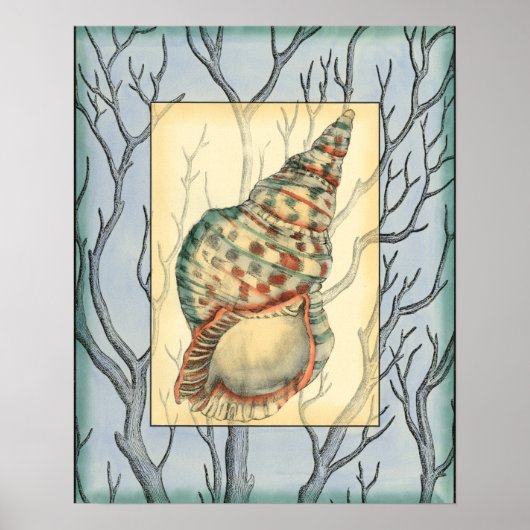 Seashell and Tree Branches Poster (Voorkant)