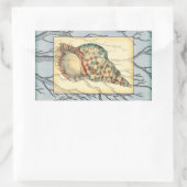 Seashell and Tree Branches Rechthoekige Sticker (Tas)