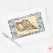 Seashell and Tree Branches Rechthoekige Sticker (Envelop)