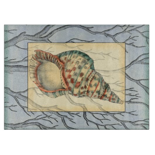 Seashell and Tree Branches Snijplank (Voorkant)