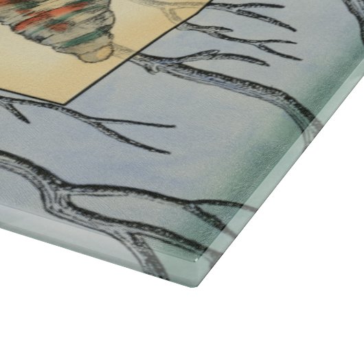 Seashell and Tree Branches Snijplank (Hoek)