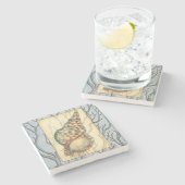 Seashell and Tree Branches Stenen Onderzetter (Zijkant)