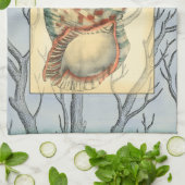 Seashell and Tree Branches Theedoek (Gevouwen)