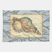 Seashell and Tree Branches Theedoek (Horizontaal)