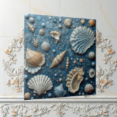 Seashell Aquatic Fish Underwater Mollusk Ocean Art Tegeltje
