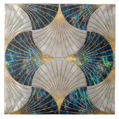 Seashell Art Deco - Abalone Shell en Pearl Tegeltje (Voorkant)