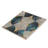 Seashell Art Deco - Abalone Shell en Pearl Tegeltje (Zijkant)