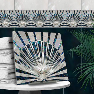 Seashell Art Deco - Abalone Shell en Pearl Tegeltje