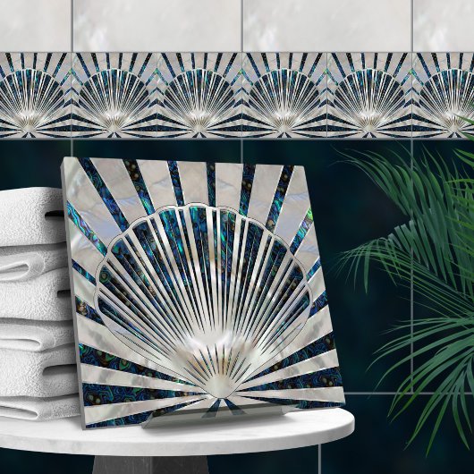 Seashell Art Deco - Abalone Shell en Pearl Tegeltje