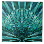 Seashell Art Deco - Aquamarijn en Abalone Tegeltje (Voorkant)