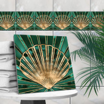 Seashell Art Deco - Malachiet en goud