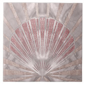 Seashell Art Deco - Misty Roos en Pearl Tegeltje (Voorkant)