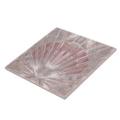 Seashell Art Deco - Misty Roos en Pearl Tegeltje (Zijkant)