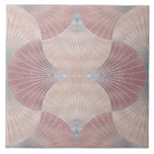 Seashell Art Deco - Misty Roos en Pearl Tegeltje (Voorkant)