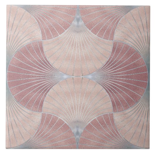Seashell Art Deco - Misty Roos en Pearl Tegeltje (Voorkant)