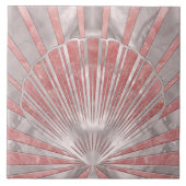 Seashell Art Deco - Roos Quartz en Pearl Tegeltje (Voorkant)