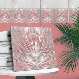 Seashell Art Deco - Roos Quartz en Pearl Tegeltje