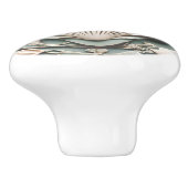 Seashell Art Nouveau Faux Relief Mint White Shell Keramische Knop (Zijkant)