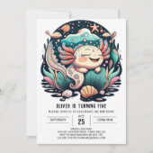 Seashell Axolotl Verjaardag uitnodiging (Voorkant)