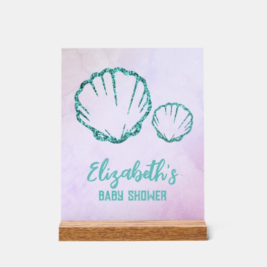 Seashell-Baby shower Acryl Bord (Voorkant)