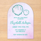 Seashell-Baby shower Acryl Uitnodigingen (Voorkant)