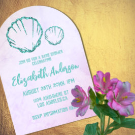 Seashell-Baby shower Acryl Uitnodigingen