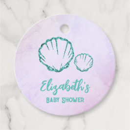 Seashell-Baby shower Bedankjes Labels