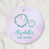 Seashell-Baby shower Bedankjes Labels (Voorkant)
