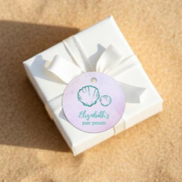 Seashell-Baby shower Bedankjes Labels