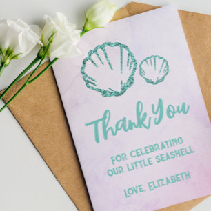 Seashell-Baby shower Bedankkaart