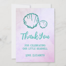 Seashell-Baby shower Bedankkaart