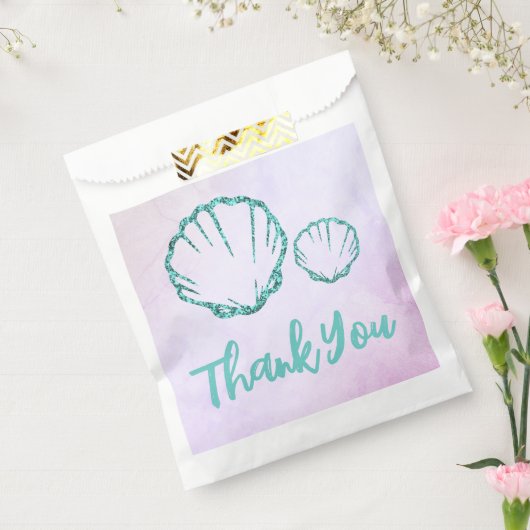 Seashell-Baby shower Bedankzakje (Gezegeld)