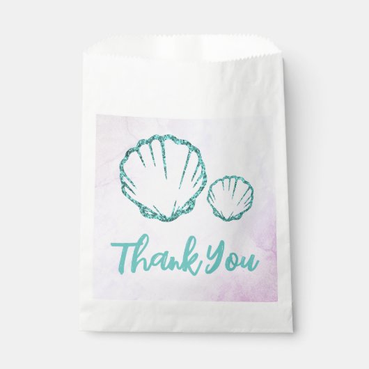 Seashell-Baby shower Bedankzakje (Voorkant)