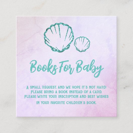 Seashell Baby shower Boeken voor Baby Informatiekaartje (Voorkant)