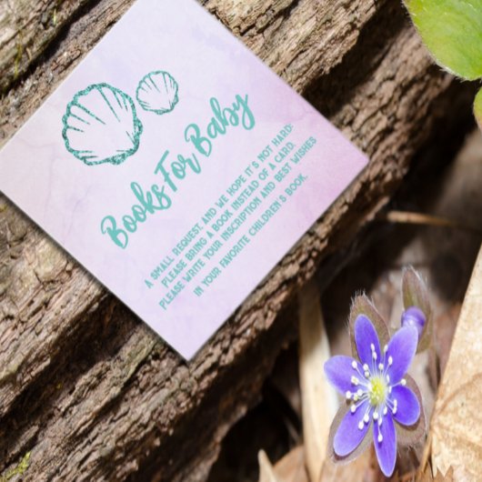 Seashell Baby shower Boeken voor Baby Informatiekaartje