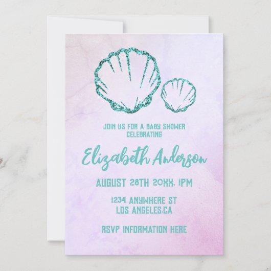 Seashell-Baby shower Kaart (Voorkant)