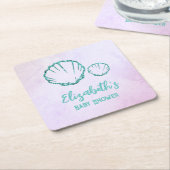 Seashell-Baby shower Kartonnen Onderzetters (Schuin)