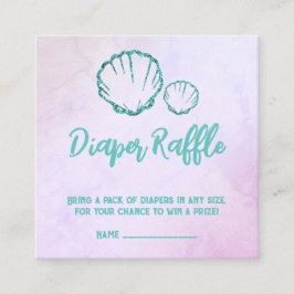 Seashell Baby shower Luierloep Informatiekaartje