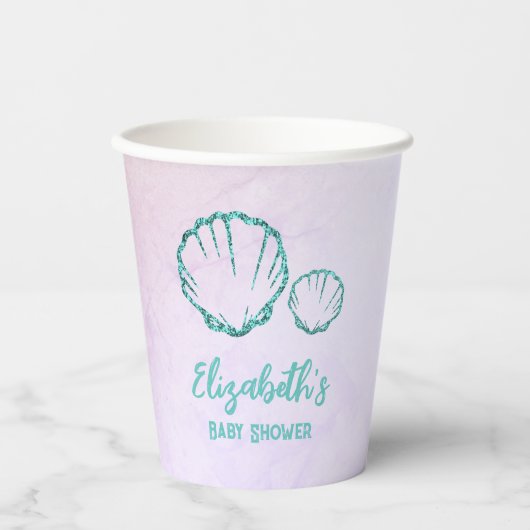 Seashell-Baby shower Papieren Bekers (Voorkant)