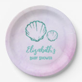 Seashell-Baby shower Papieren Bordje (Voorkant)