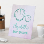 Seashell-Baby shower Reclamebord Met Voetstuk (Insitu)