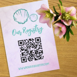 Seashell Baby shower Registry Informatiekaartje