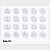 Seashell-Baby shower Ronde Sticker (Vel)