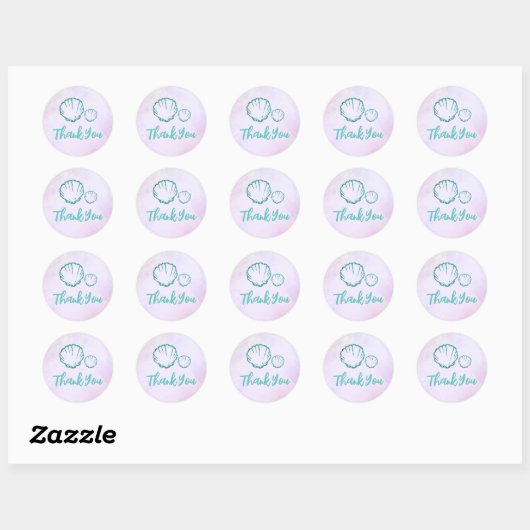 Seashell-Baby shower Ronde Sticker (Vel)