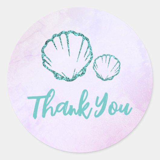 Seashell-Baby shower Ronde Sticker (Voorkant)