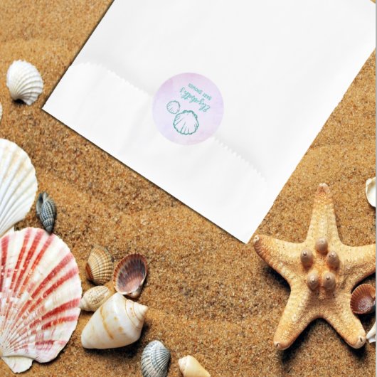 Seashell-Baby shower Ronde Sticker