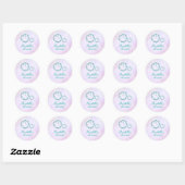 Seashell-Baby shower Ronde Sticker (Vel)