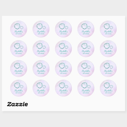 Seashell-Baby shower Ronde Sticker (Vel)