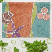Seashell Batik Kitchen Towel Theedoek (Gevouwen)